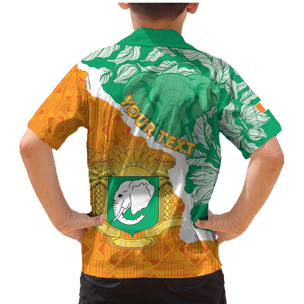 Personalised Ivory Coast Family Matching Mermaid Dress and Hawaiian Shirt Elephant With Coat Of Arms