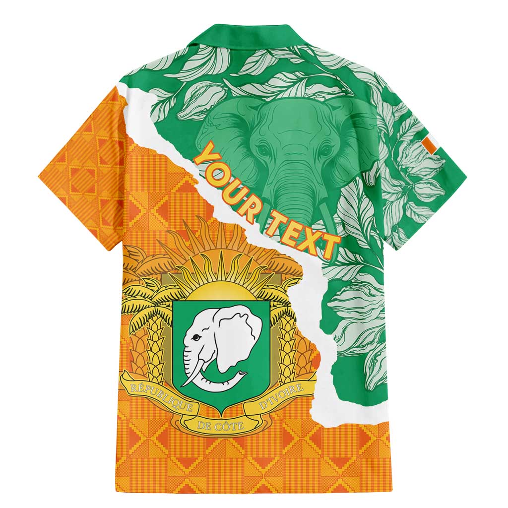 Personalised Ivory Coast Family Matching Mermaid Dress and Hawaiian Shirt Elephant With Coat Of Arms