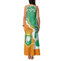 Personalised Ivory Coast Family Matching Tank Maxi Dress and Hawaiian Shirt Elephant With Coat Of Arms