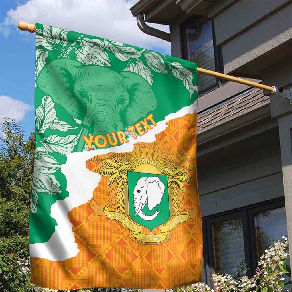 Personalised Ivory Coast Garden Flag Elephant With Coat Of Arms
