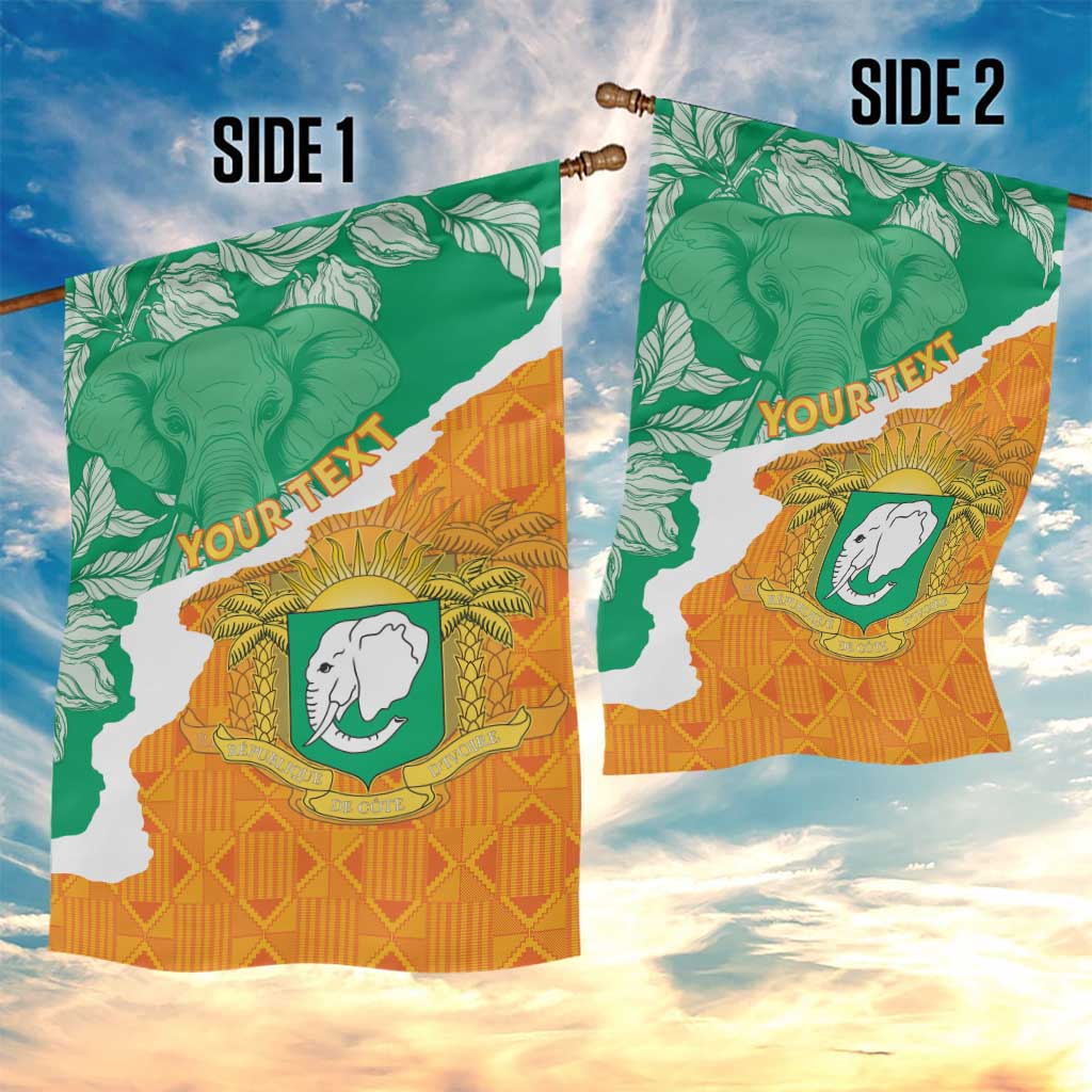 Personalised Ivory Coast Garden Flag Elephant With Coat Of Arms