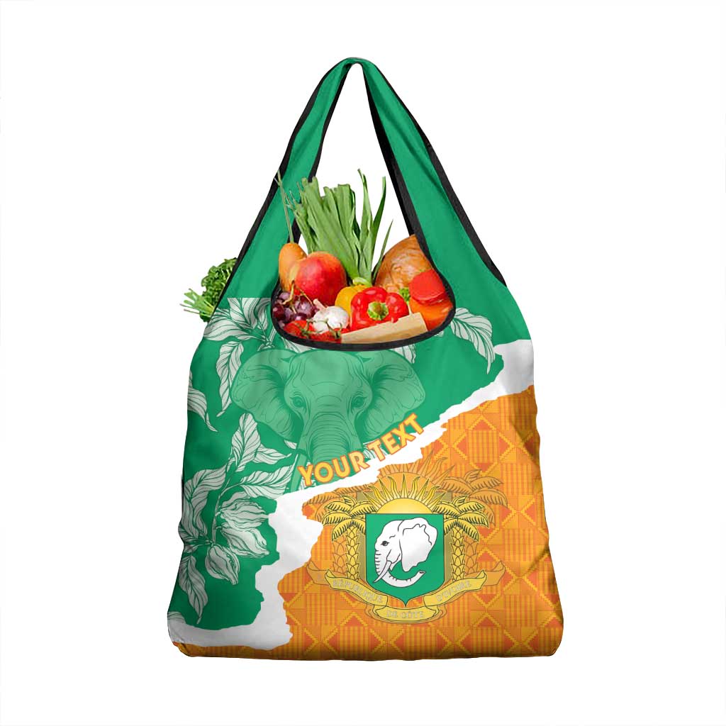 Personalised Ivory Coast Grocery Bag Elephant With Coat Of Arms