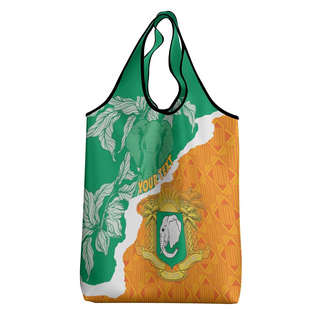 Personalised Ivory Coast Grocery Bag Elephant With Coat Of Arms