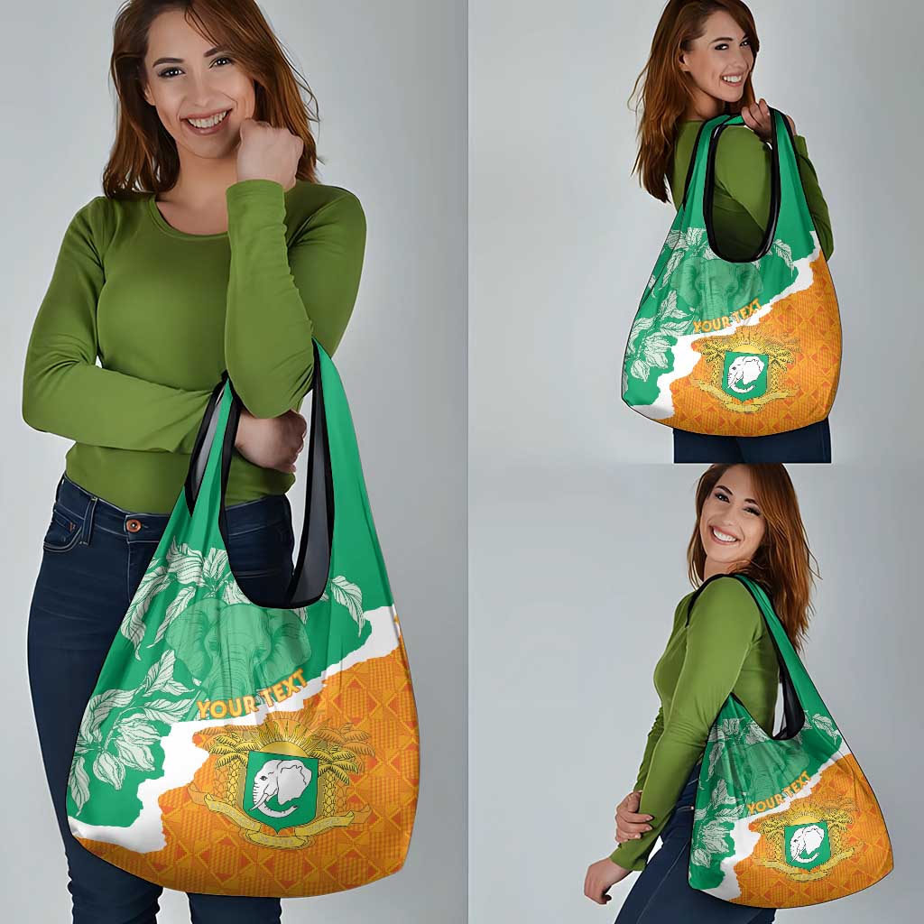 Personalised Ivory Coast Grocery Bag Elephant With Coat Of Arms