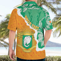 Personalised Ivory Coast Hawaiian Shirt Elephant With Coat Of Arms