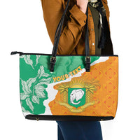 Personalised Ivory Coast Leather Tote Bag Elephant With Coat Of Arms