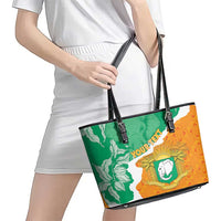 Personalised Ivory Coast Leather Tote Bag Elephant With Coat Of Arms