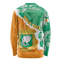 Personalised Ivory Coast Long Sleeve Shirt Elephant With Coat Of Arms - Wonder Print Shop