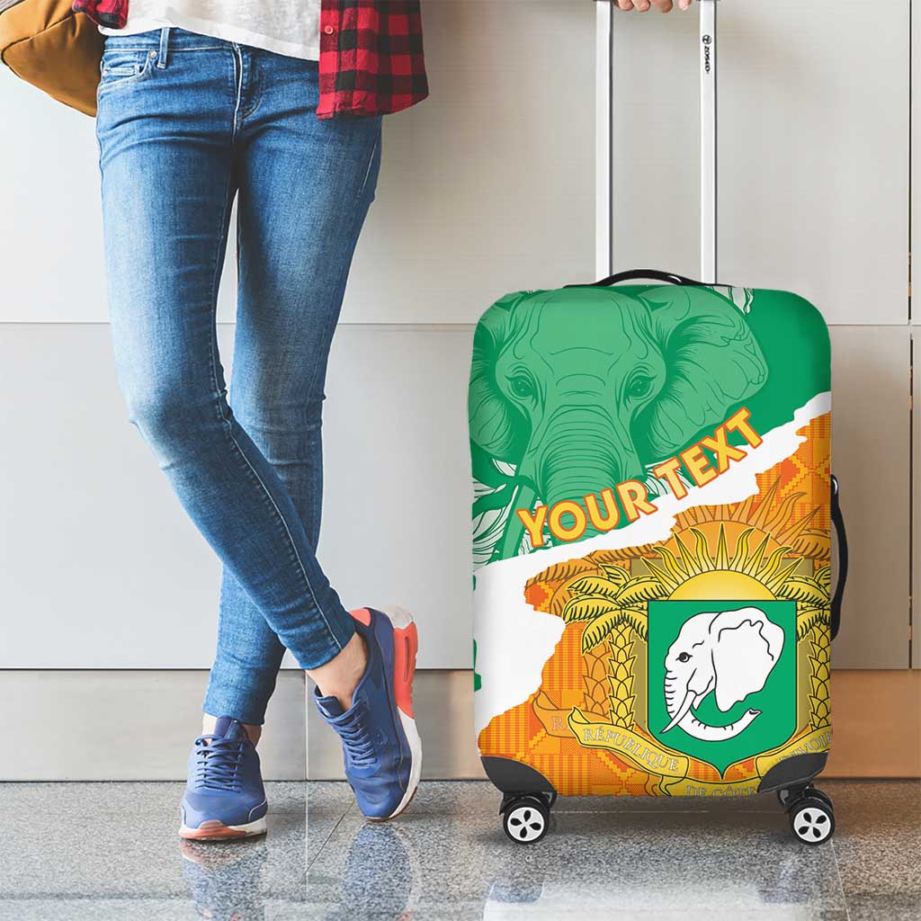 Personalised Ivory Coast Luggage Cover Elephant With Coat Of Arms