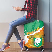 Personalised Ivory Coast Luggage Cover Elephant With Coat Of Arms