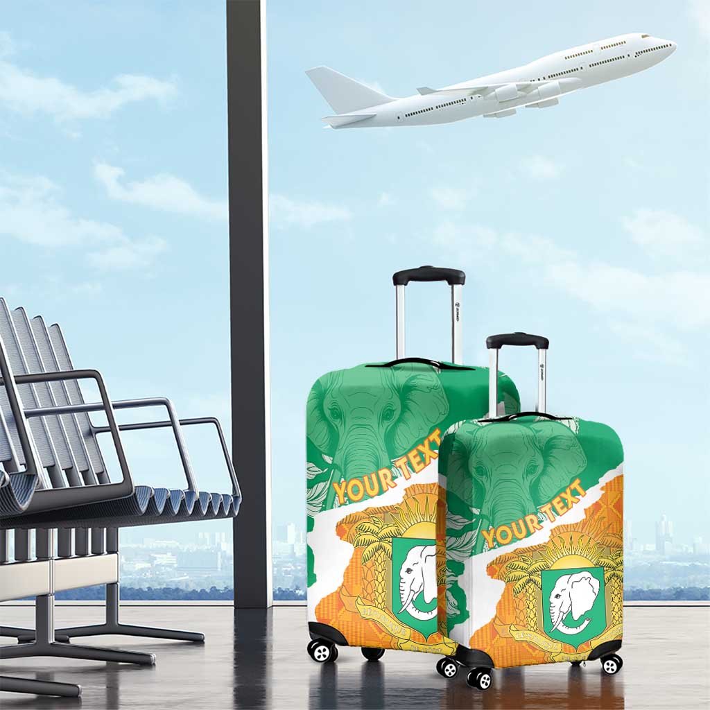 Personalised Ivory Coast Luggage Cover Elephant With Coat Of Arms