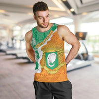 Personalised Ivory Coast Men Tank Top Elephant With Coat Of Arms - Wonder Print Shop