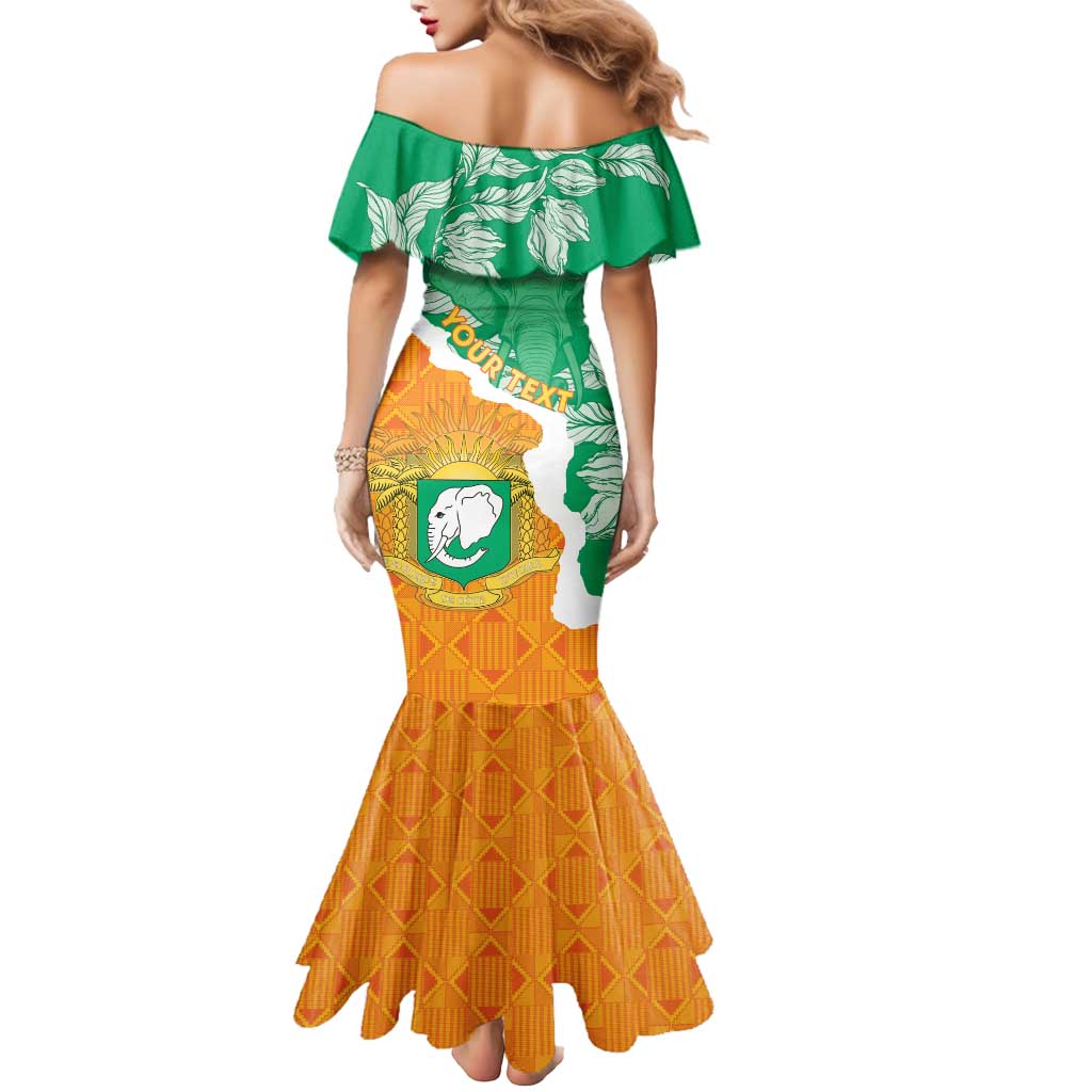 Personalised Ivory Coast Mermaid Dress Elephant With Coat Of Arms - Wonder Print Shop