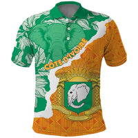Personalised Ivory Coast Polo Shirt Elephant With Coat Of Arms - Wonder Print Shop