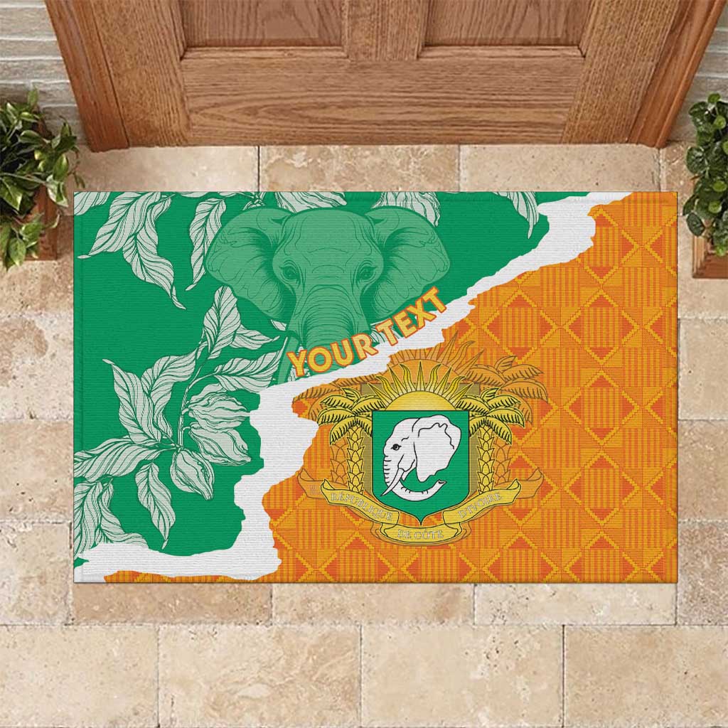 Personalised Ivory Coast Rubber Doormat Elephant With Coat Of Arms - Wonder Print Shop