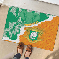 Personalised Ivory Coast Rubber Doormat Elephant With Coat Of Arms - Wonder Print Shop