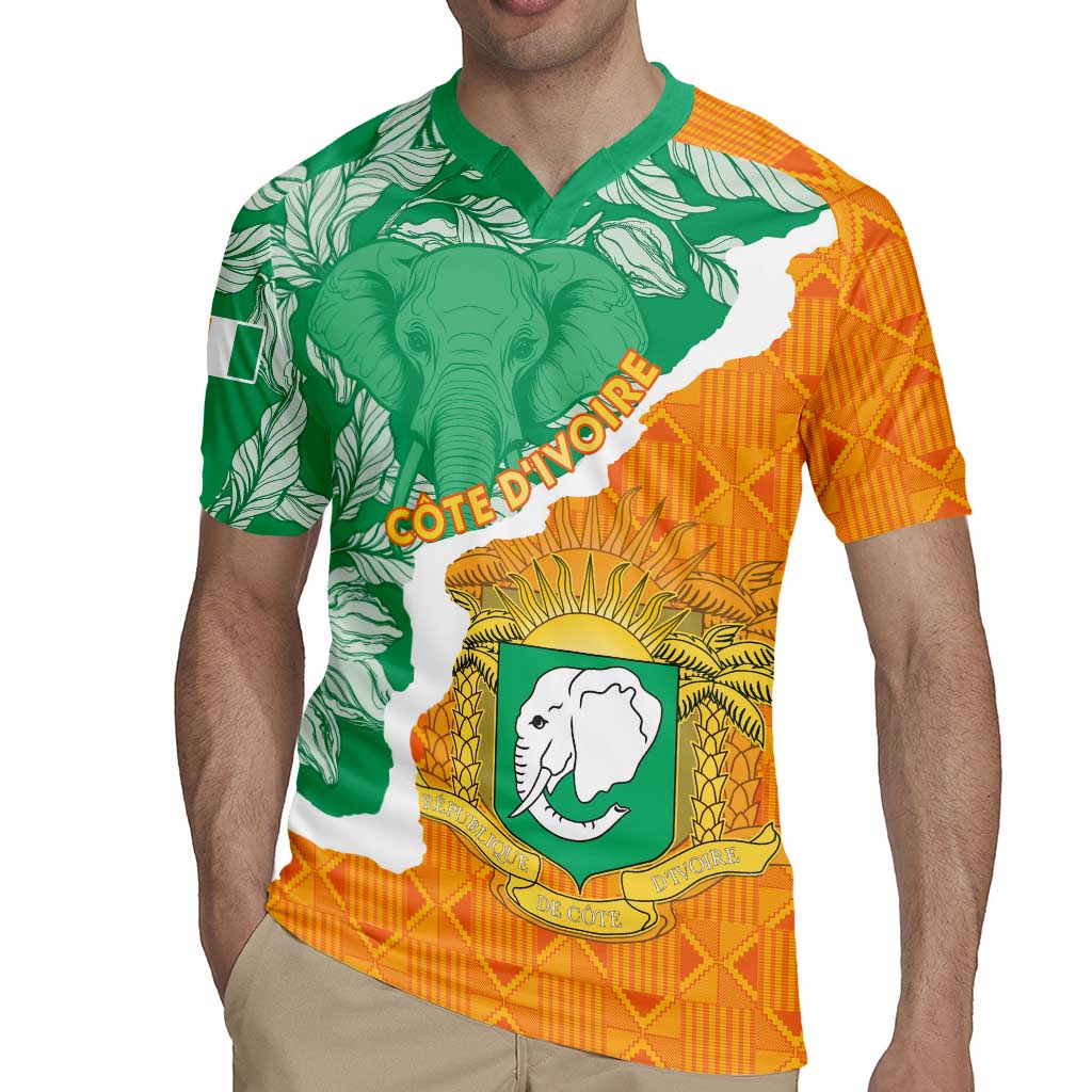Personalised Ivory Coast Rugby Jersey Elephant With Coat Of Arms - Wonder Print Shop