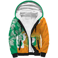 Personalised Ivory Coast Sherpa Hoodie Elephant With Coat Of Arms - Wonder Print Shop