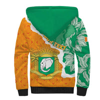 Personalised Ivory Coast Sherpa Hoodie Elephant With Coat Of Arms - Wonder Print Shop