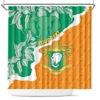 Personalised Ivory Coast Shower Curtain Elephant With Coat Of Arms - Wonder Print Shop