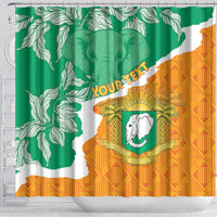Personalised Ivory Coast Shower Curtain Elephant With Coat Of Arms - Wonder Print Shop