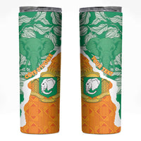 Personalised Ivory Coast Skinny Tumbler Elephant With Coat Of Arms - Wonder Print Shop