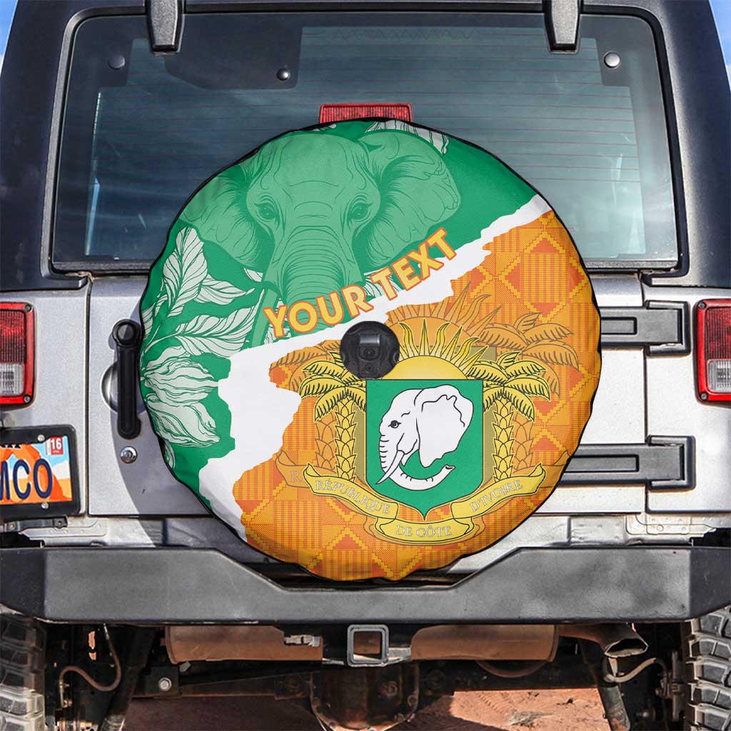Personalised Ivory Coast Spare Tire Cover Elephant With Coat Of Arms - Wonder Print Shop