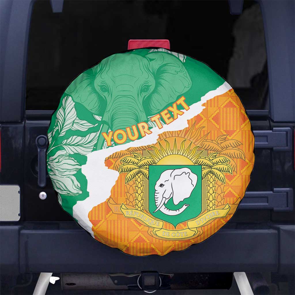 Personalised Ivory Coast Spare Tire Cover Elephant With Coat Of Arms - Wonder Print Shop