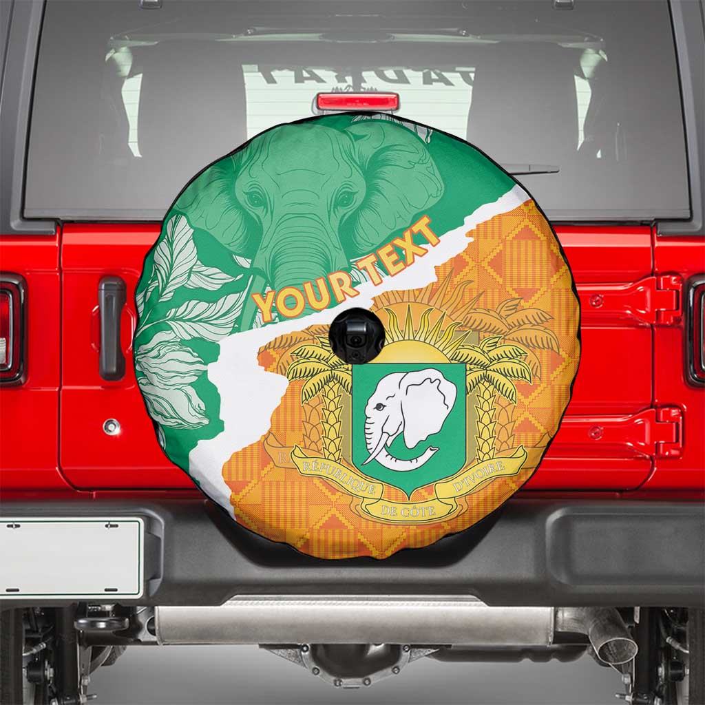 Personalised Ivory Coast Spare Tire Cover Elephant With Coat Of Arms - Wonder Print Shop