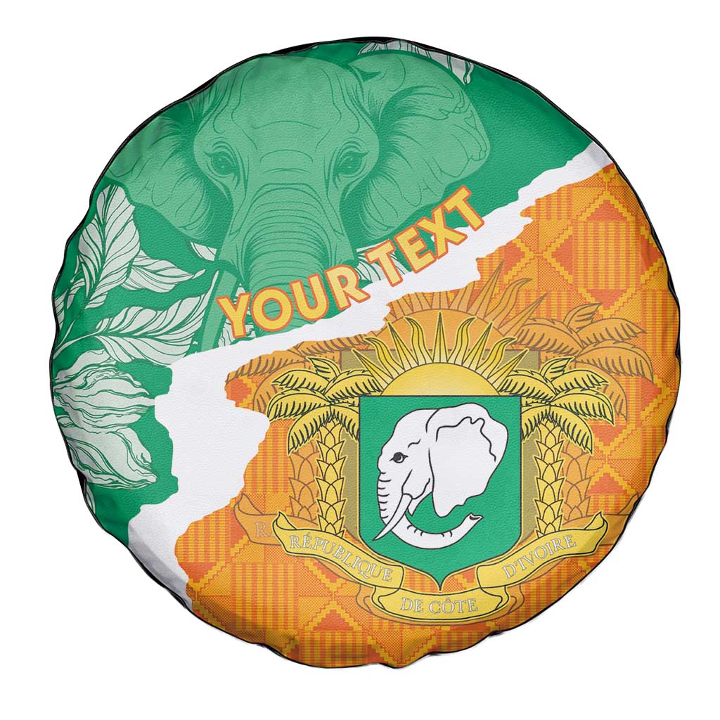Personalised Ivory Coast Spare Tire Cover Elephant With Coat Of Arms - Wonder Print Shop