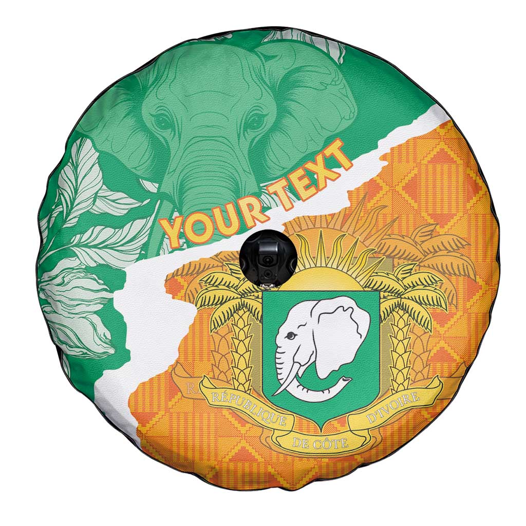 Personalised Ivory Coast Spare Tire Cover Elephant With Coat Of Arms - Wonder Print Shop