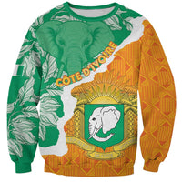 Personalised Ivory Coast Sweatshirt Elephant With Coat Of Arms - Wonder Print Shop