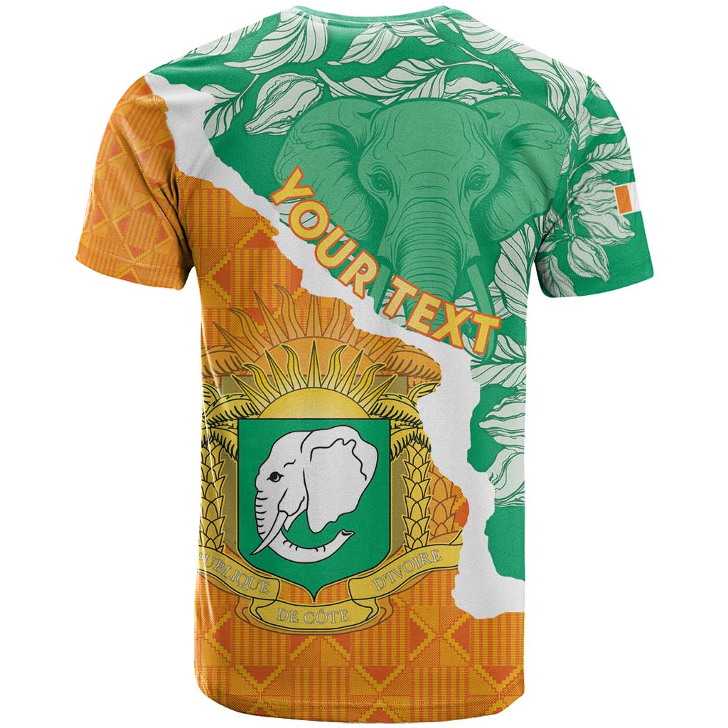 Personalised Ivory Coast T Shirt Elephant With Coat Of Arms - Wonder Print Shop