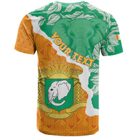 Personalised Ivory Coast T Shirt Elephant With Coat Of Arms - Wonder Print Shop