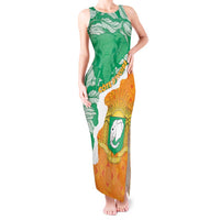 Personalised Ivory Coast Tank Maxi Dress Elephant With Coat Of Arms - Wonder Print Shop