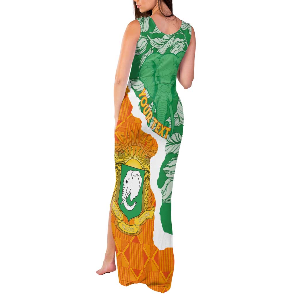 Personalised Ivory Coast Tank Maxi Dress Elephant With Coat Of Arms - Wonder Print Shop
