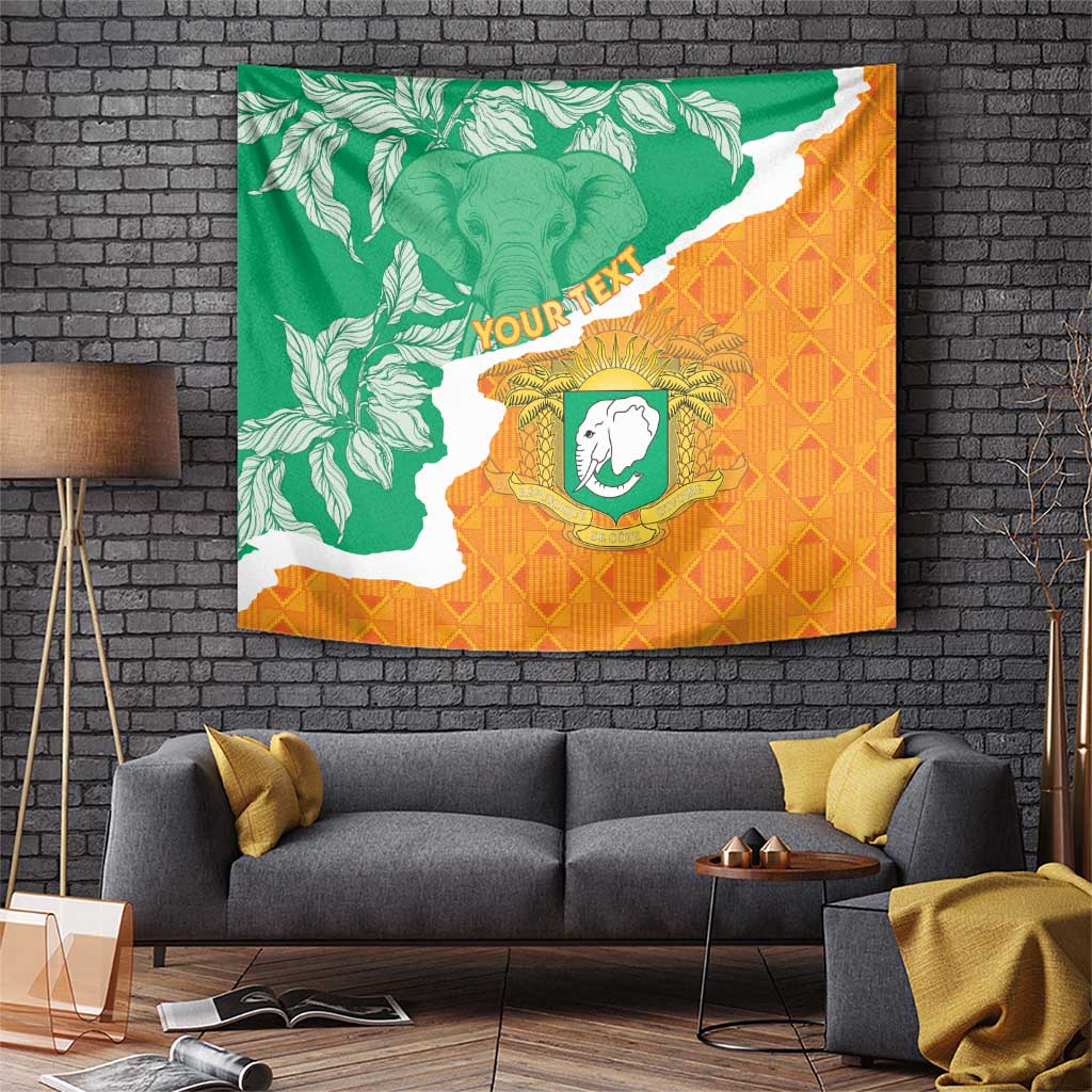 Personalised Ivory Coast Tapestry Elephant With Coat Of Arms - Wonder Print Shop