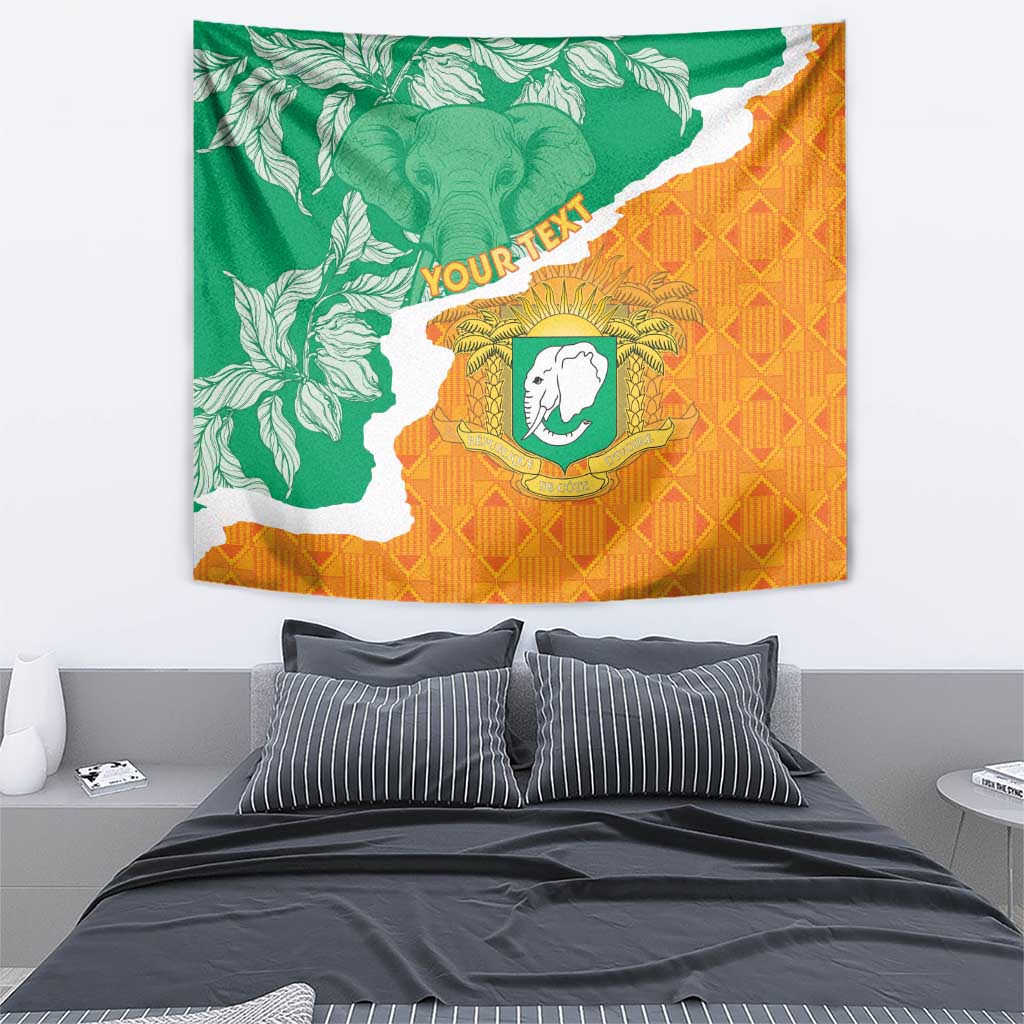 Personalised Ivory Coast Tapestry Elephant With Coat Of Arms - Wonder Print Shop