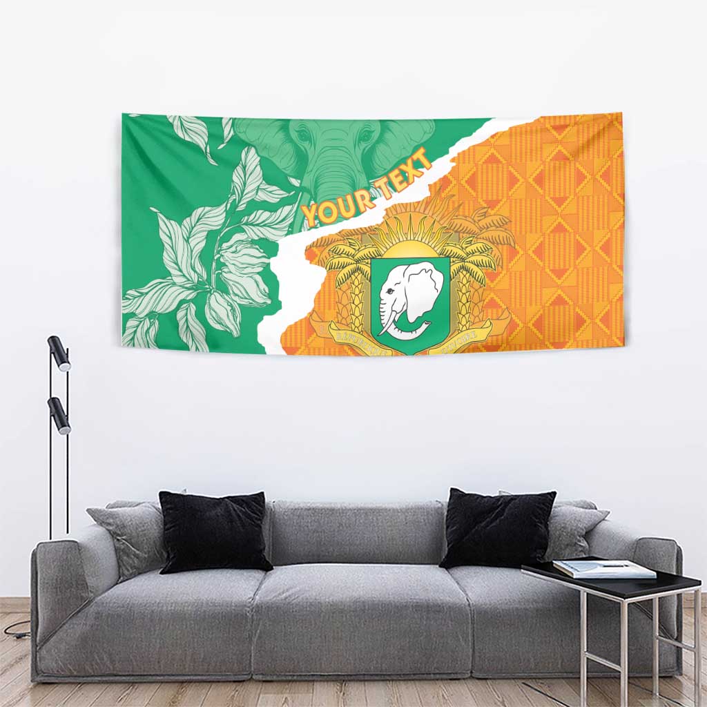 Personalised Ivory Coast Tapestry Elephant With Coat Of Arms - Wonder Print Shop