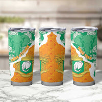 Personalised Ivory Coast Tumbler Cup Elephant With Coat Of Arms - Wonder Print Shop