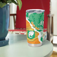 Personalised Ivory Coast Tumbler Cup Elephant With Coat Of Arms - Wonder Print Shop