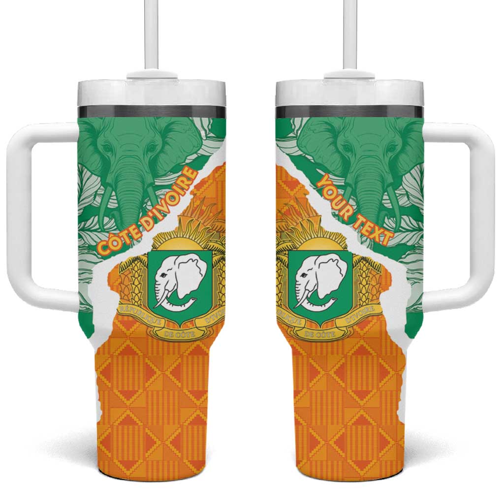 Personalised Ivory Coast Tumbler With Handle Elephant With Coat Of Arms - Wonder Print Shop