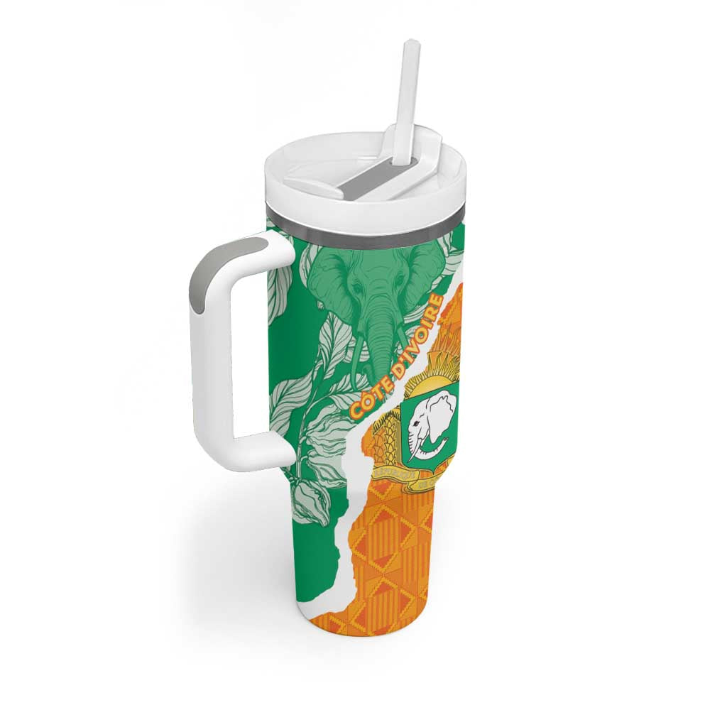 Personalised Ivory Coast Tumbler With Handle Elephant With Coat Of Arms - Wonder Print Shop