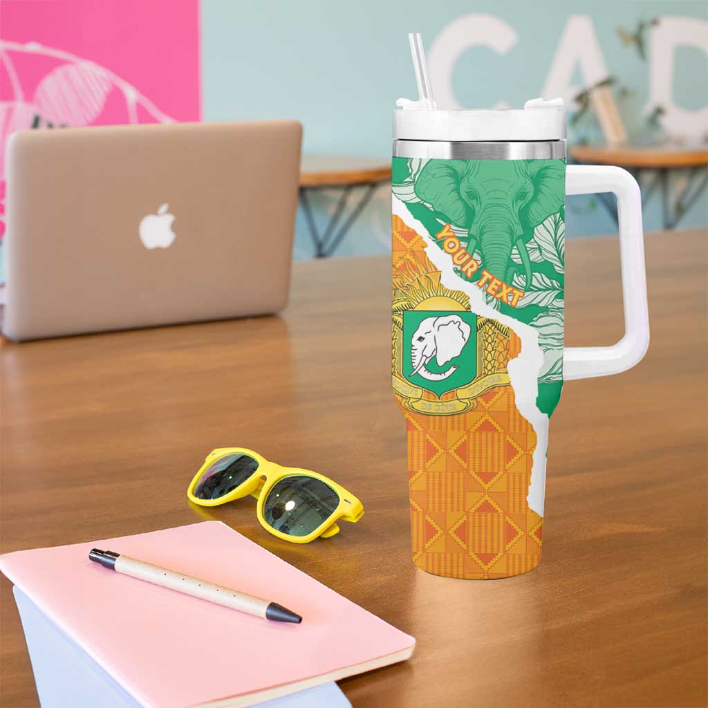 Personalised Ivory Coast Tumbler With Handle Elephant With Coat Of Arms - Wonder Print Shop