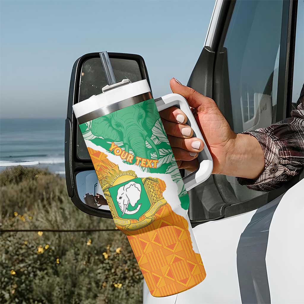 Personalised Ivory Coast Tumbler With Handle Elephant With Coat Of Arms - Wonder Print Shop