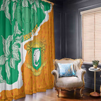 Personalised Ivory Coast Window Curtain Elephant With Coat Of Arms - Wonder Print Shop