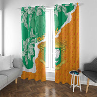 Personalised Ivory Coast Window Curtain Elephant With Coat Of Arms - Wonder Print Shop