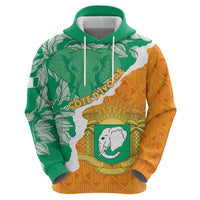 Personalised Ivory Coast Zip Hoodie Elephant With Coat Of Arms - Wonder Print Shop