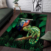 Reunion Island Area Rug Furcifer Pardalis With Coat Of Arms
