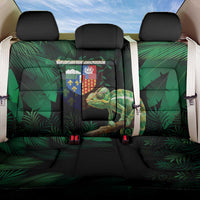 Reunion Island Back Car Seat Cover Furcifer Pardalis With Coat Of Arms